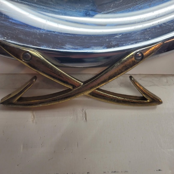 Stainless Steel Round Platter Tray Serving Dish Vintage MID CENTURY MODERN - Picture 6 of 6